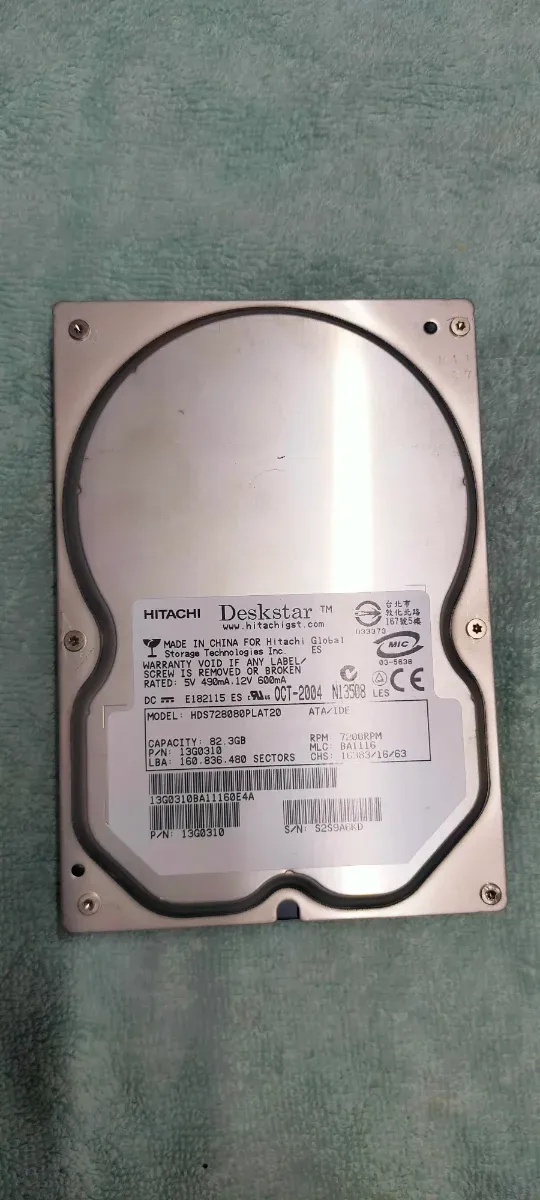 Disco Duro Hitachi Deskstar 80GB