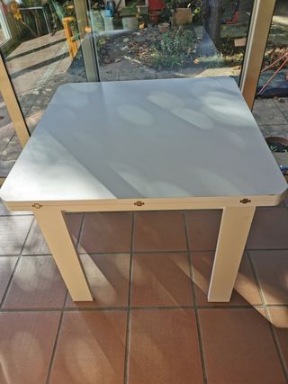 Mesa extensible madera blanca 90-180 cm