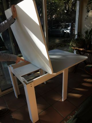 Mesa extensible madera blanca 90-180 cm