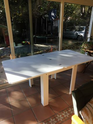 Mesa extensible madera blanca 90-180 cm