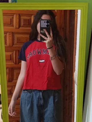 Camiseta Bershka Crop Retro Y2K Talla S