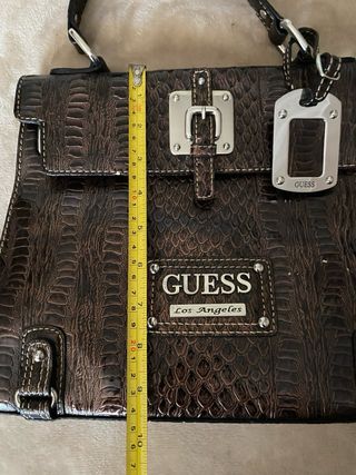 Borsa Guess Los Angeles Effetto Cocco Marrone