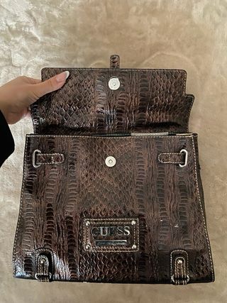 Borsa Guess Los Angeles Effetto Cocco Marrone