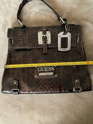 Borsa Guess Los Angeles Effetto Cocco Marrone