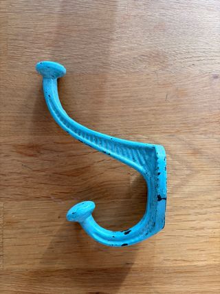 Colgador de pared estilo vintage hierro azul