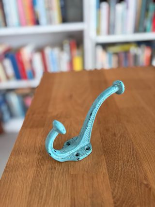 Colgador de pared estilo vintage hierro azul