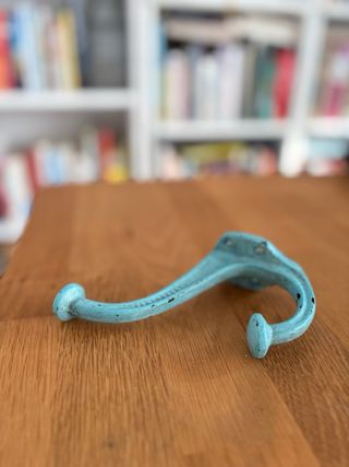 Colgador de pared estilo vintage hierro azul