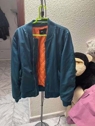 Chaqueta bomber naranja y verde M