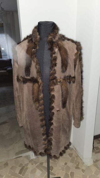 Giacca donna pelle scamosciata c/ pelliccia