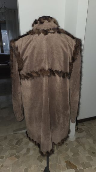 Giacca donna pelle scamosciata c/ pelliccia