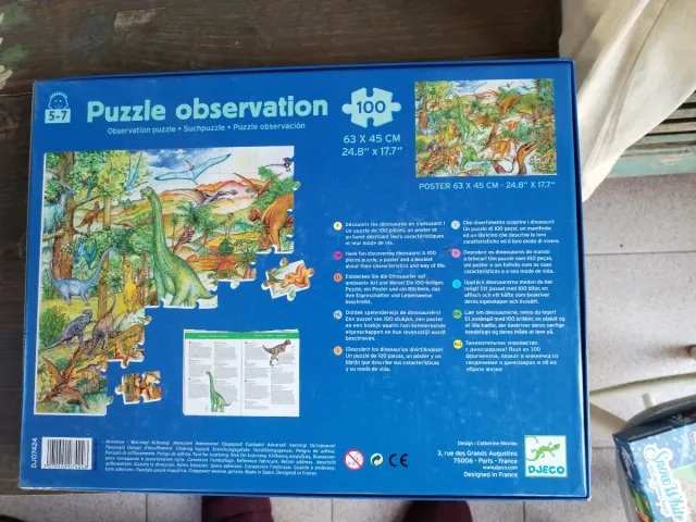 Puzzle Djeco Dinosaurios 100 Piezas