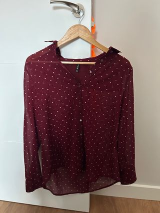 Blusa Stradivarius Morada Lunares Talla L