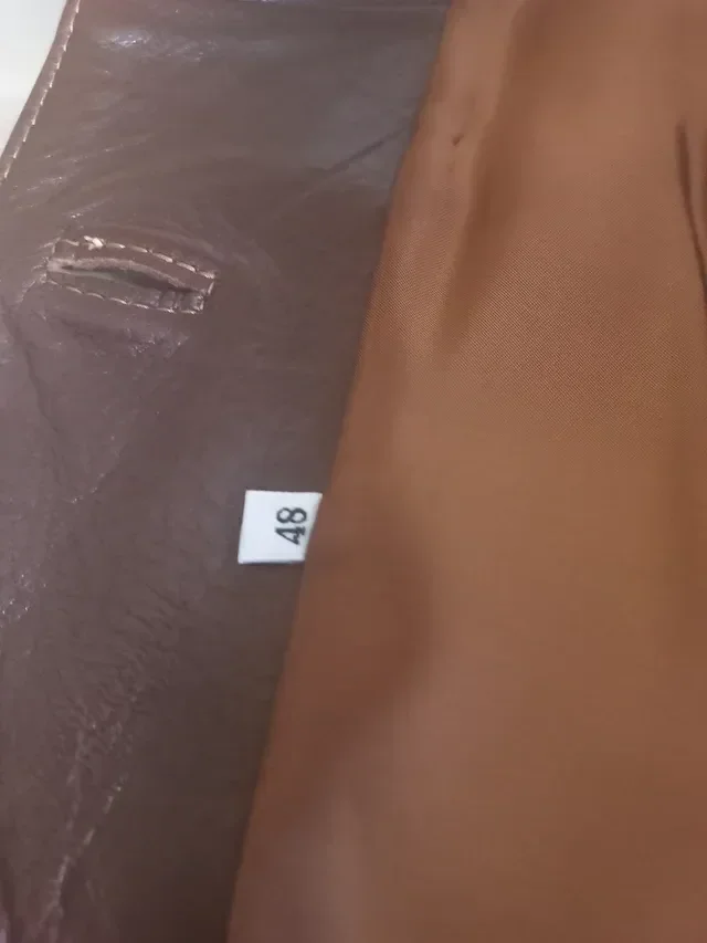 Chaqueta de cuero mujer marrón