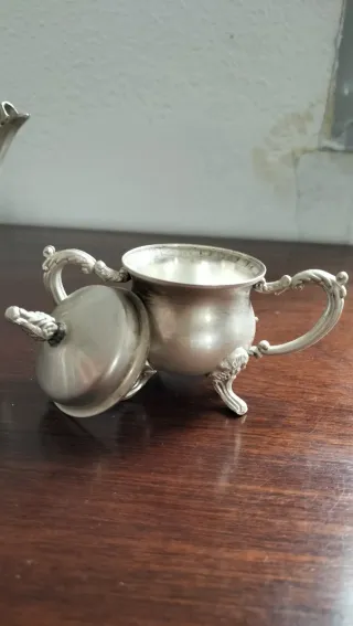 Antiguo juego té/café metal plateado