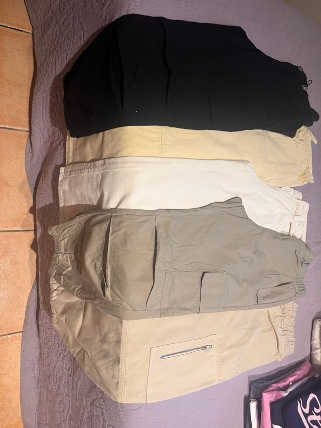 Lote 5 pantalones niña 8/9 años con bolsillos