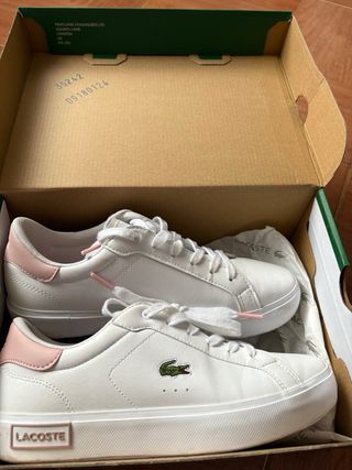Zapatillas Lacoste Blancas y Rosas