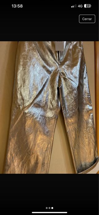 Pantalón Mango plateado