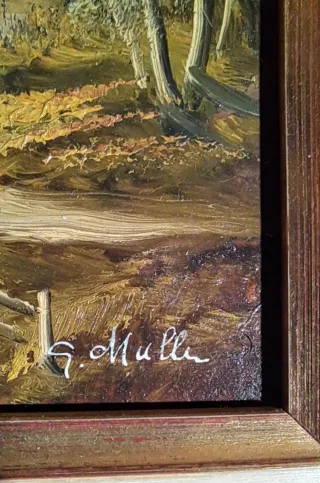 Quadro vintage olio su tavola anni '60/'70