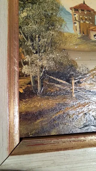 Quadro vintage olio su tavola anni '60/'70