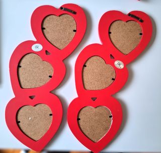 2 Portafoto a forma di cuore (3 foto ciascuno)