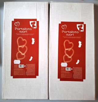 2 Portafoto a forma di cuore (3 foto ciascuno)