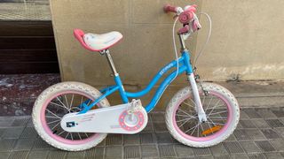 Bicicleta niña 4-7años 16 pulgadas azul y rosa.