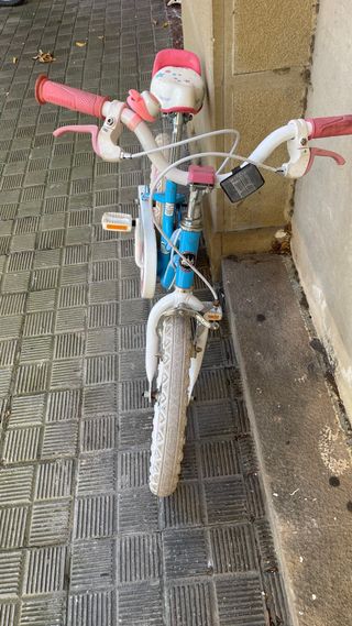 Bicicleta niña 4-7años 16 pulgadas azul y rosa.