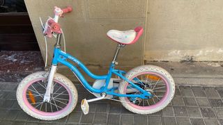 Bicicleta niña 4-7años 16 pulgadas azul y rosa.