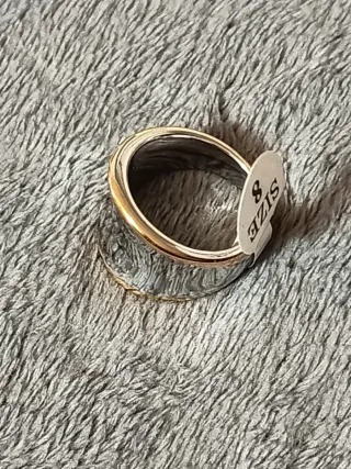Anillo Acero Inoxidable Dorado y Plateado