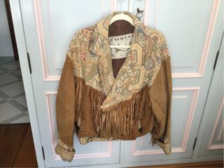 Cazadora vintage ante flecos MAGUNA