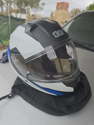 Casco de moto integral 130R blanco/negro
