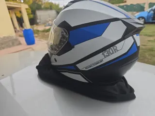 Casco de moto integral 130R blanco/negro