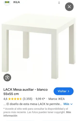 Mesa auxiliar blanca Ikea