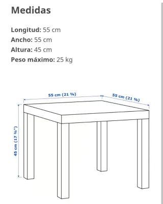 Mesa auxiliar blanca Ikea
