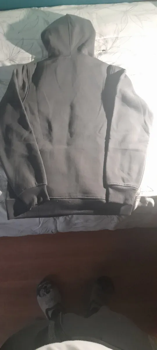 Sudadera Champion Gris con Cordones Blancos