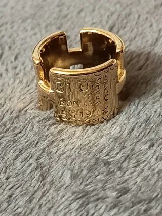 Anillo Acero Dorado