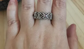 Anillo Granate Natural, talla Ajustable.