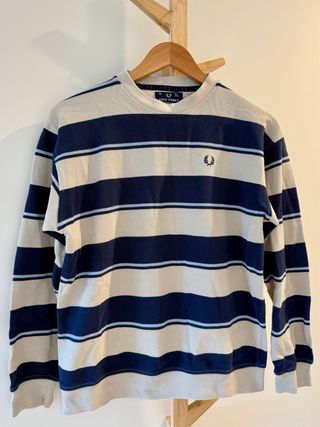 Jersey Fred Perry Rayas Azul y Beige