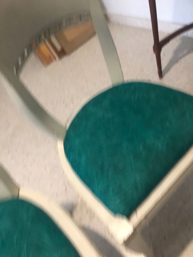 2 Sillas Madera Tapizado Verde