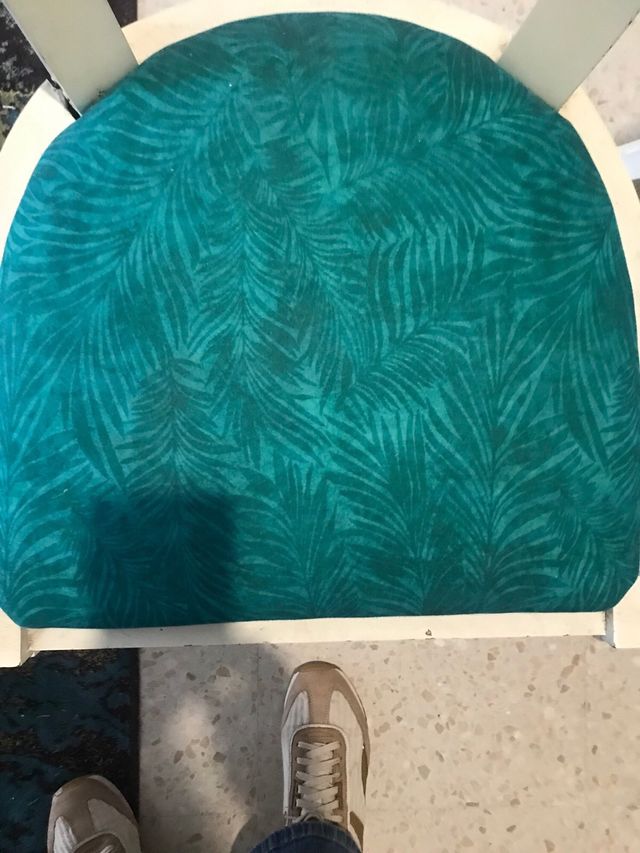 2 Sillas Madera Tapizado Verde