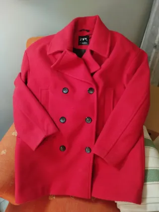 Abrigo oversize Zara Rojo Talla S/M