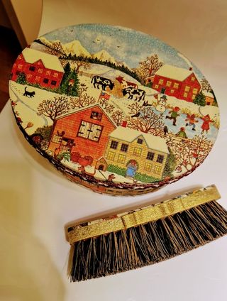 Scatola e spazzola decoupage Natale
