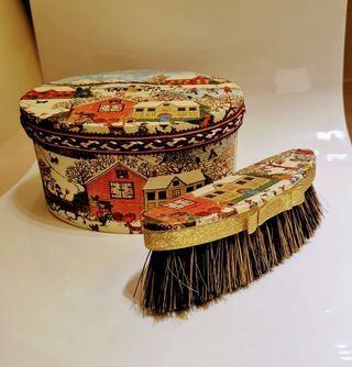 Scatola e spazzola decoupage Natale