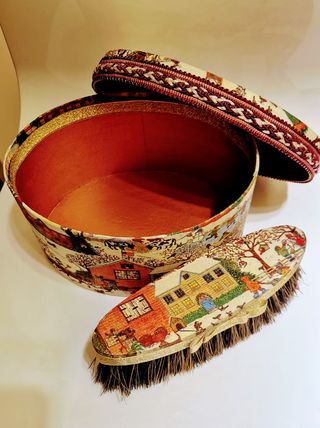 Scatola e spazzola decoupage Natale