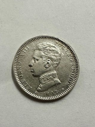 1 Peseta Plata Alfonso XIII 1903.