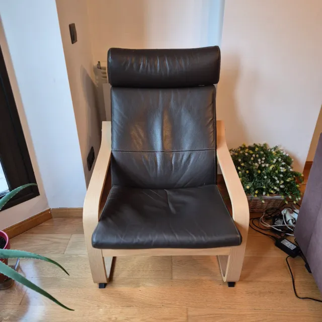 Sillón Poäng Ikea Piel Marrón²