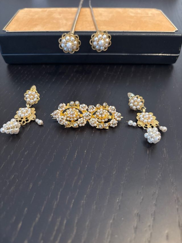 Aderezo Fallera Niña Oro y Perlas