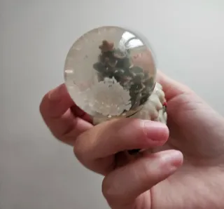 Palla di vetro con albero di Natale