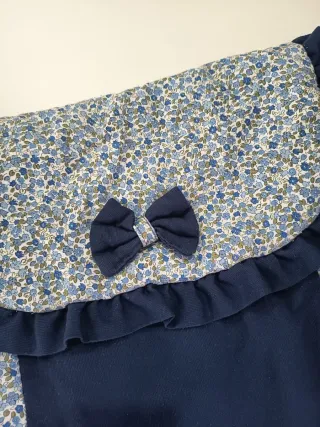 Saco de carro floral azul marino