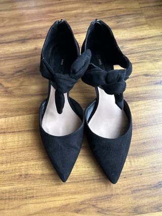 Zapatos Mango Negros Tacón Mujer